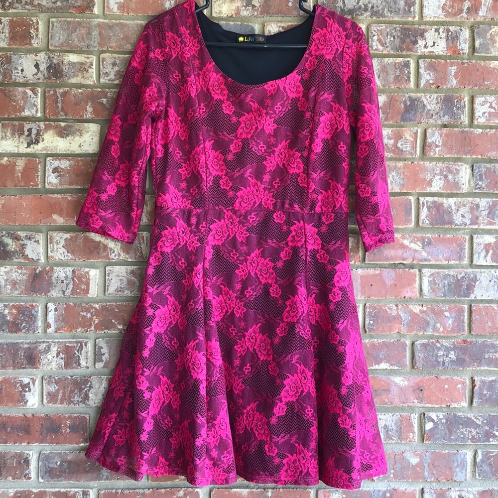 Luna Tiks Pink Floral Mini Dress